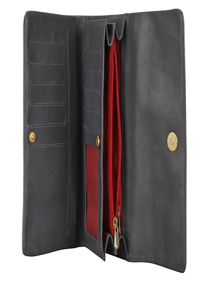 Adamis Leather Women Wallet W342 Grey - Image 5